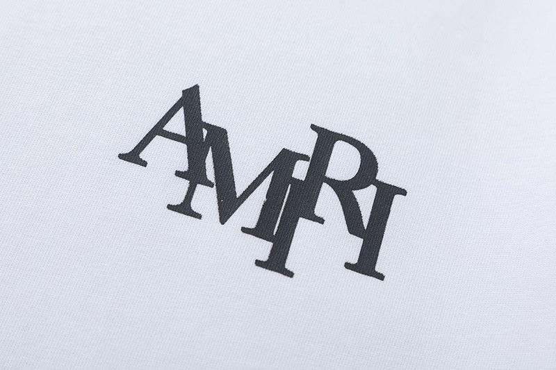 AMIRI Crystal Embellished Champagne Logo T-Shirts