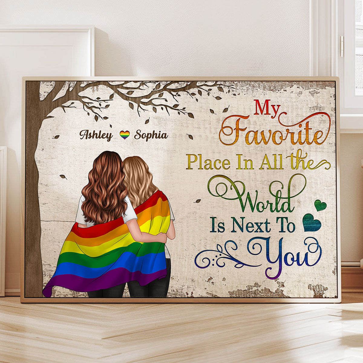 LGBT Couple My Favorite Place in All The World Pride Month Personalized Poster