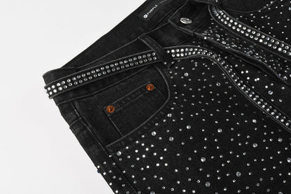 Purple Brand Crystal Diamond Jeans #9128