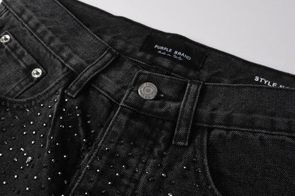 Purple Brand Crystal Diamond Jeans #105