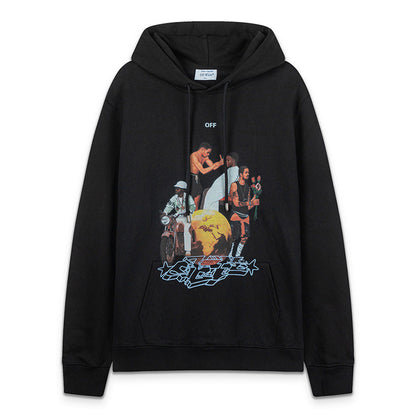 Off White Black Cotton Hoodie