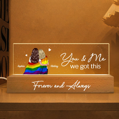 LGBT Couple Pride Month Gift Personalized Acrylic Block LED Night Light