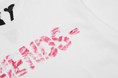VLONE Sweet girly pink lip print T-shirts