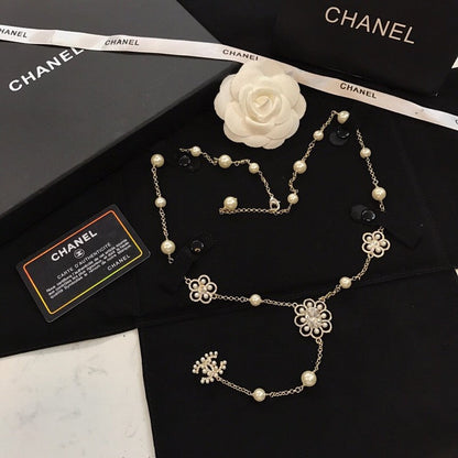 18K  Chanel Flowers Pearl Long Necklace