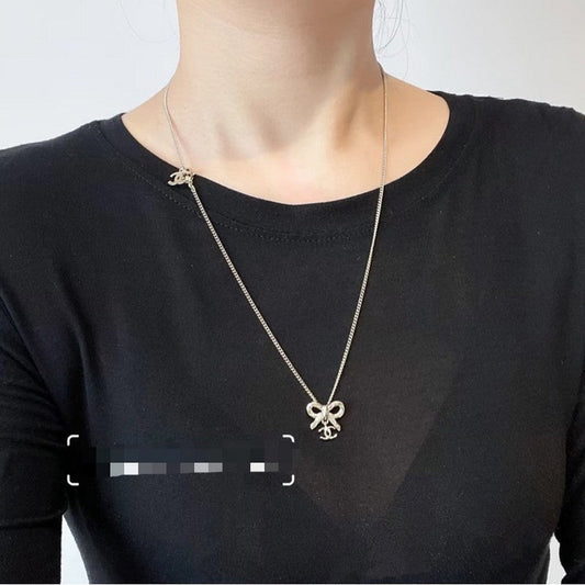 18K  Chanel Gold Bow Tie Necklace
