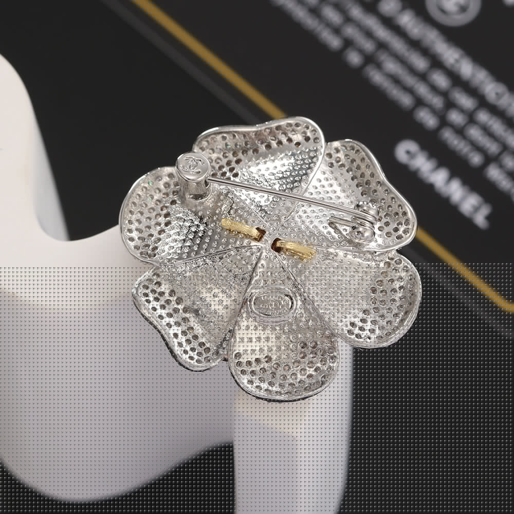 18K  Chanel Camellia Pink Diamonds Brooch