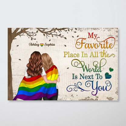 LGBT Couple My Favorite Place in All The World Pride Month Personalized Poster